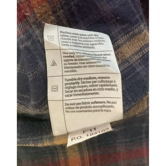 Carhartt Mens 2XL Plaid Flannel Button-Up Shirt 100% Cotton Long Sleeve - Picture 8 of 8